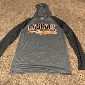 EUC gray hoodie cascade champions size small
